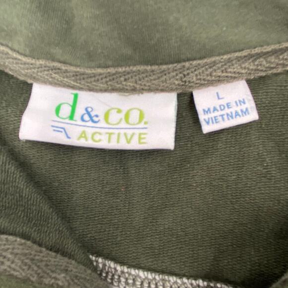 Denim & Co Active Jacket Women's Size L Full Zip Olive Green Print - Picture 6 of 8